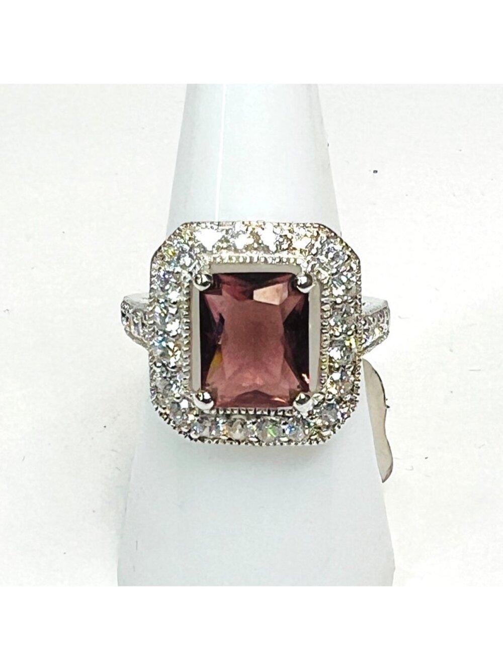 Ring Bomb Party Ring Size 7, purple stone silver color band